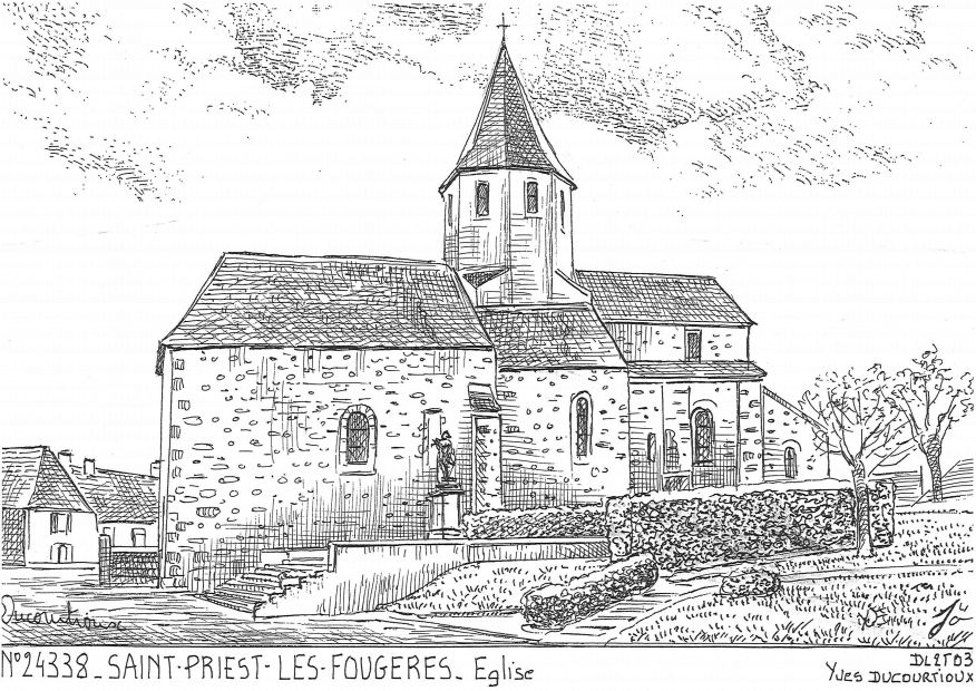 N 24338 - ST PRIEST LES FOUGERES - église